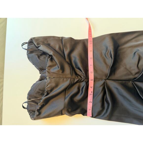 Vintage 90s Y2K Cache Strapless Mermaid Gown Black Ruched Sz 2 Dress Fairy Goth - Picture 13 of 15